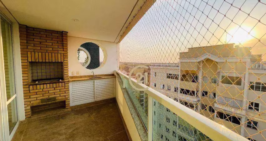 Apartamento com 3 quartos para alugar, 135 m² por r$ 7.300/mês - centro - indaiatuba/sp