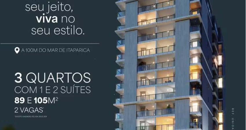 Apartamento 3 quartos Alto Padrão, Praia de Itaparica, Vila Velha