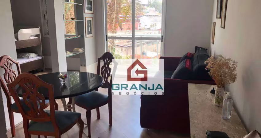 Espaçoso Apartamento com 2 dormitórios, armários em sala, cozinha, quartos! venda, 60 m² por R$ 210.000 - Jardim Leonor - Cotia/SP