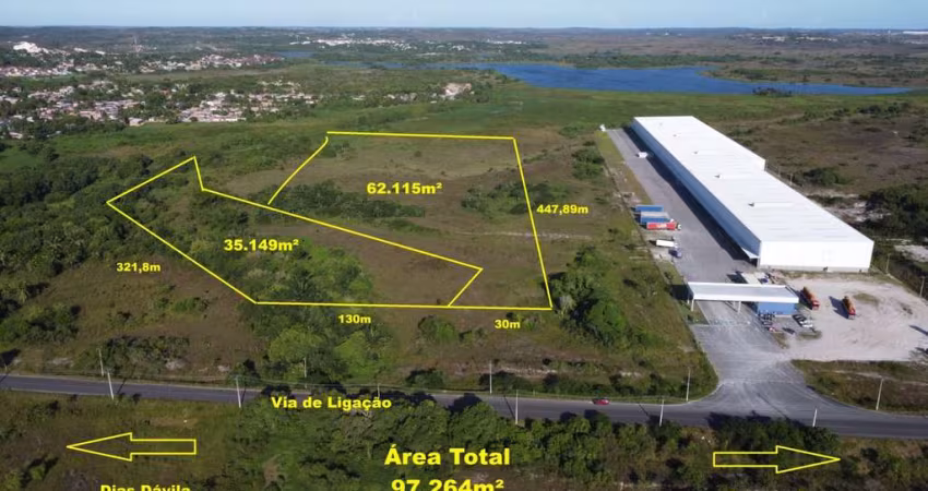 TERRENO A VENDA POLO INDUSTRIAL CAMAÇARI BAHIA - 97.264². Excelente localização em frente ao CD do G Barbosa. Vocação para logística e Industria.