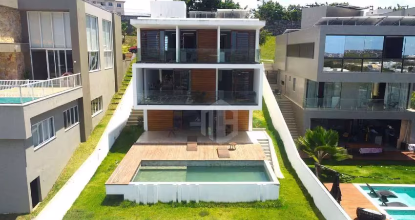 Casa de Luxo à Venda no Alphaville Salvador 2 – 4 Suítes | Vista Mar | Piscina e Automação Completa!