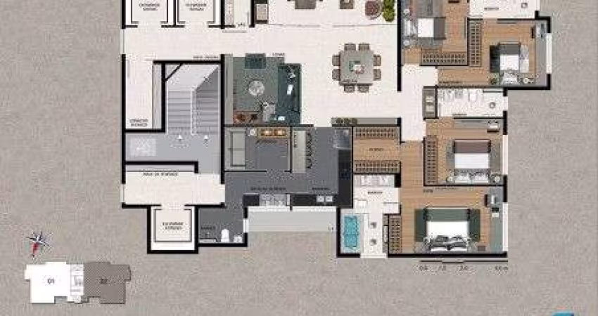Imperdível Apartamento de Luxo com 4 Quartos na Vila da Serra, Nova Lima-MG: 2 Suítes, Sala Ampla, 4 Banheiros, 4 Vagas e 173m²!