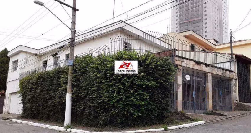 Sobrado de esquina de 228m² com 4 dorm., sendo 2 suites, 3 vagas, próximo ao shopping anália franco - v. regente feijó/sp