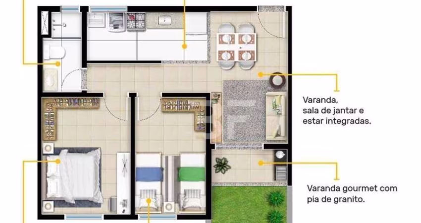Apartamento com 2 dormitórios à venda, 55 m² por R$ 340.000,00 - Vila Fahl - Indaiatuba/SP