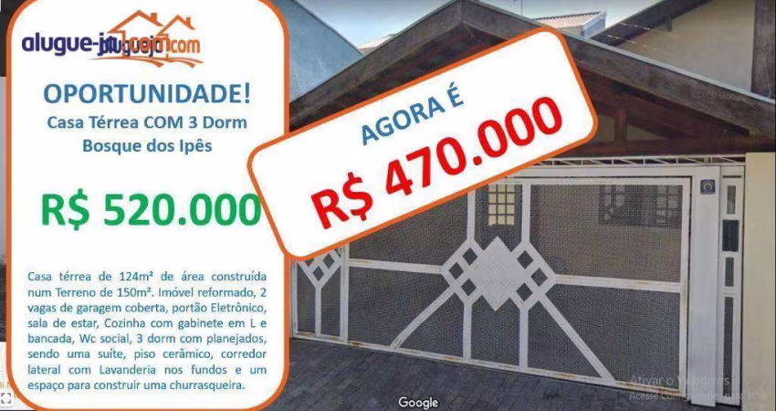 Casa à venda no Residencial Bosque dos Ipês - São José dos Campos/SP com 76 m²