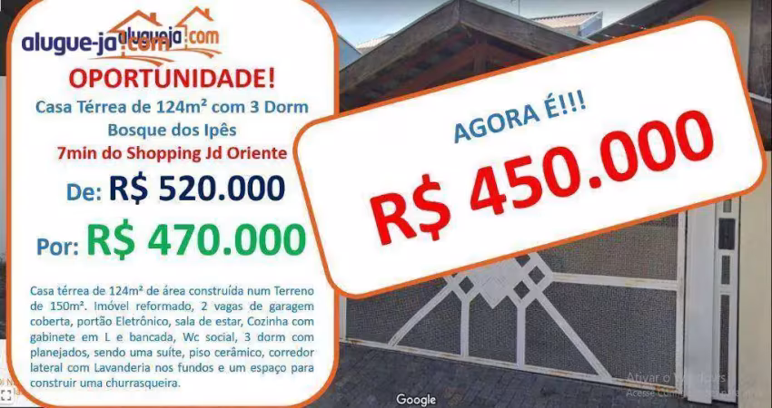 Casa à venda no residencial bosque dos ipês - são josé dos campos/sp com 76 m²