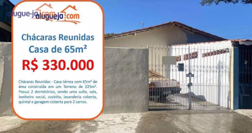 Casa com 2 dormitórios à venda, 65 m² por R$ 330.000,00 - Chácaras Reunidas - São José dos Campos/SP