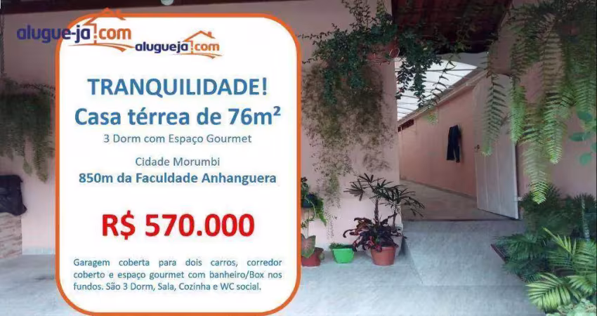 Casa com 3 quartos à venda, 76 m² - cidade morumbi - são josé dos campos/sp