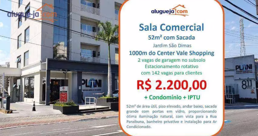 Conjunto comercial / sala para locação no jardim são dimas com 52m²