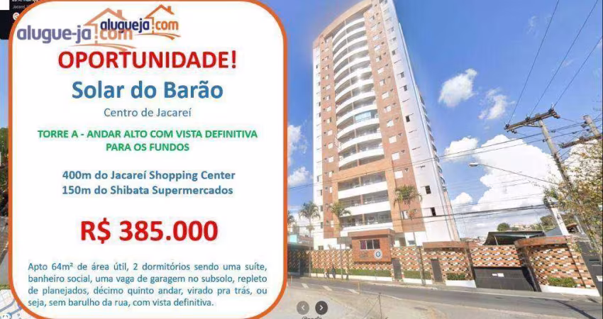 Apartamento com 2 dormitórios à venda, 64 m² por R$ 385.000,00 - Centro - Jacareí/SP