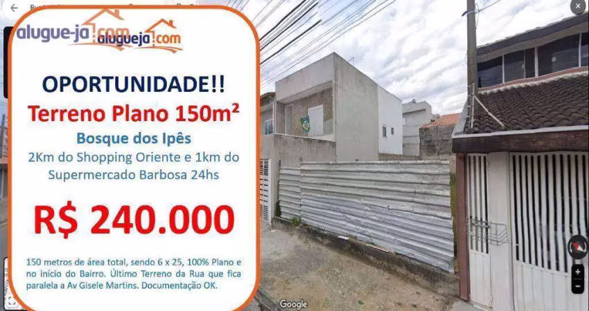 Terreno à venda no bosque dos ipês - são josé dos campos/sp com 150 m²