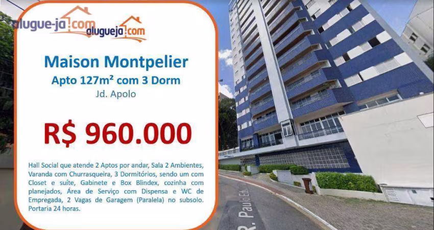 Apartamento com 3 dormitórios à venda, 127 m² por R$ 960.000,00 - Jardim Apolo II - São José dos Campos/SP