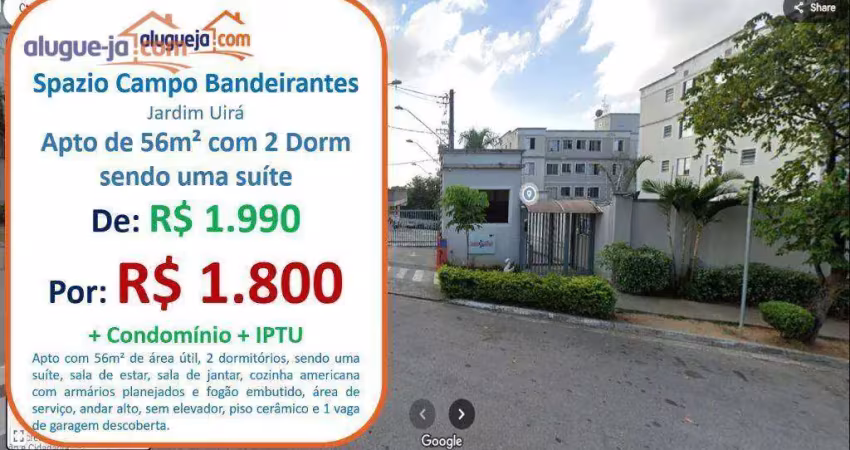 Apartamento com 2 dormitórios para alugar, 56 m² por R$ 2.482,50/mês - Parque Residencial Flamboyant - São José dos Campos/SP