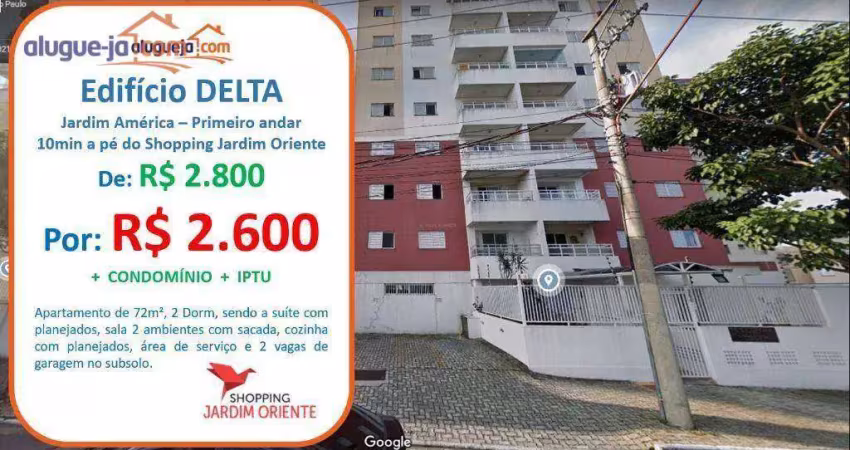 Apartamento com 2 dormitórios para alugar, 72 m² por r$ 3.052,00/mês - jardim américa - são josé dos campos/sp