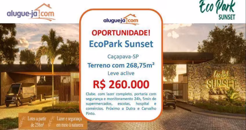 Terreno à venda, 268 m² por r$ 260.000,00 - condomínio residencial ecopark bourbon - caçapava/sp