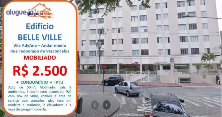 Apartamento com 1 dormitório para alugar, 50 m² por r$ 3.143,00/mês - vila adyana - são josé dos campos/sp