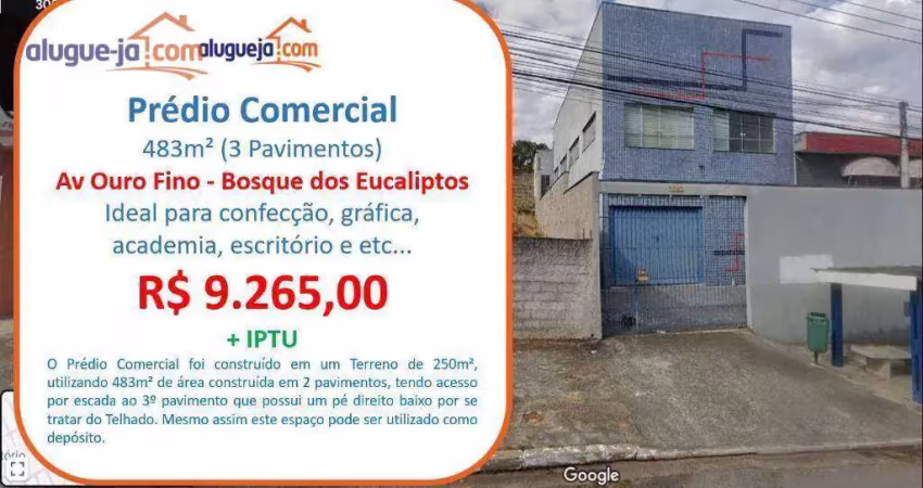 Prédio para alugar, 483 m² por r$ 9.623/mês - bosque dos eucaliptos - são josé dos campos/sp