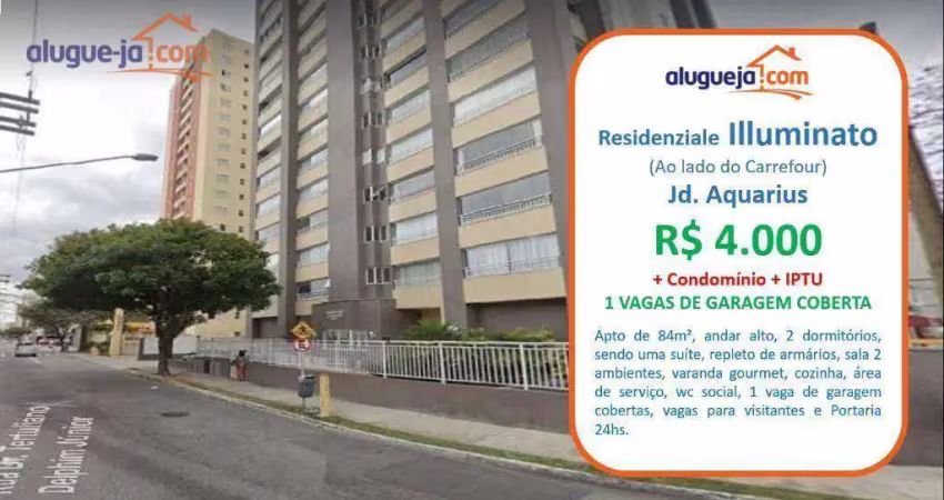Apartamento com 2 dormitórios para alugar, 84 m² por r$ 4.760/mês - jardim aquarius - são josé dos campos/sp