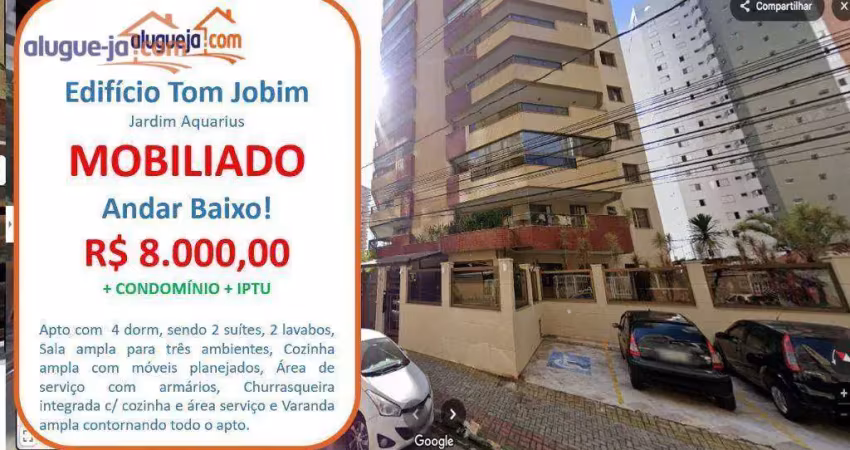 Apartamento com 4 dormitórios para alugar, 220 m² por r$ 9.486,00/mês - jardim aquarius - são josé dos campos/sp
