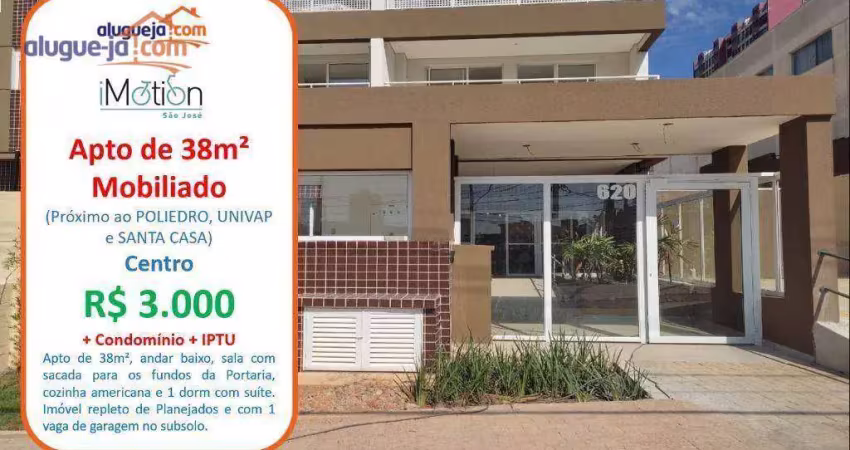 Apartamento com 1 dormitório para alugar, 37 m² por r$ 3.510/mês - centro - são josé dos campos/sp