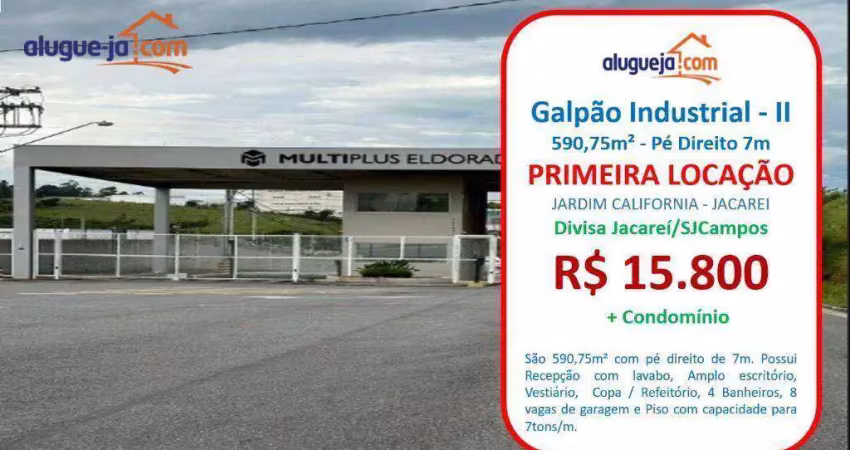 Galpão para alugar, 590 m² por r$ 16.515,01/mês - jardim califórnia - jacareí/sp