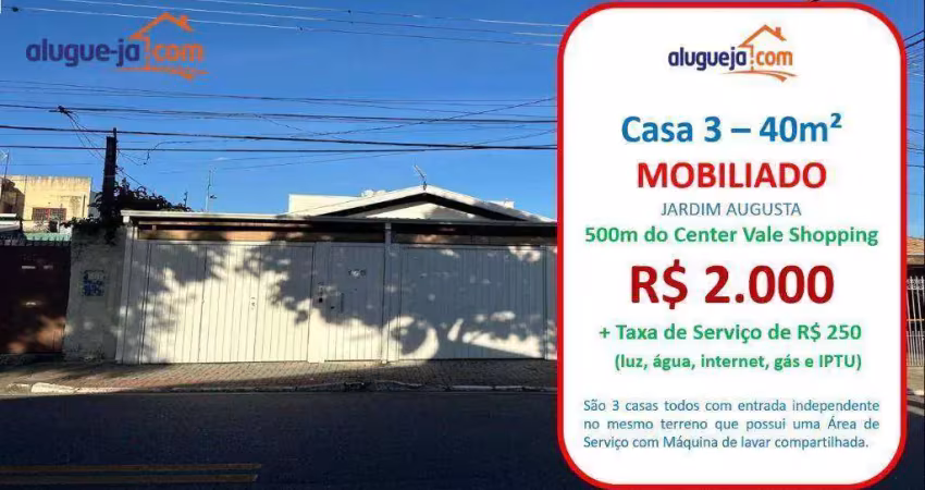 Casa com 1 dormitório para alugar, 40 m² por r$ 2.200/mês - jardim augusta - são josé dos campos/sp
