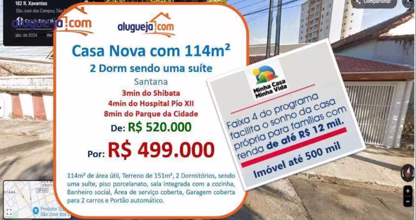 Casa com 2 dormitórios à venda, 114 m² por r$ 499.000,00 - santana - são josé dos campos/sp