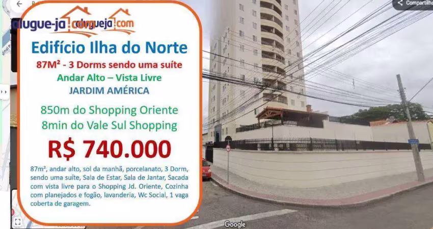 Apartamento com 3 dormitórios à venda, 87 m² por r$ 740.000,00 - jardim américa - são josé dos campos/sp