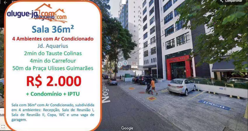 Sala para alugar, 38 m² por r$ 2.690,00/mês - jardim aquarius - são josé dos campos/sp