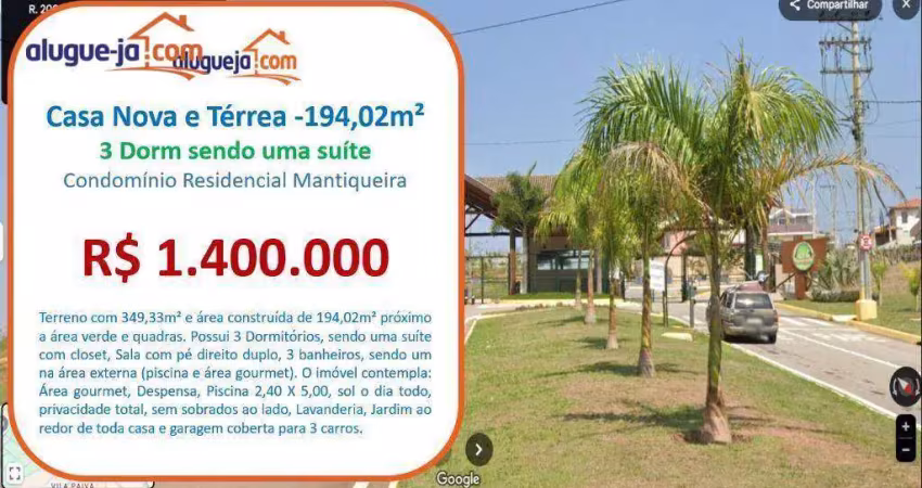 Casa com 3 dormitórios à venda, 194 m² por r$ 1.400.000,00 - condomínio residencial mantiqueira - são josé dos campos/sp
