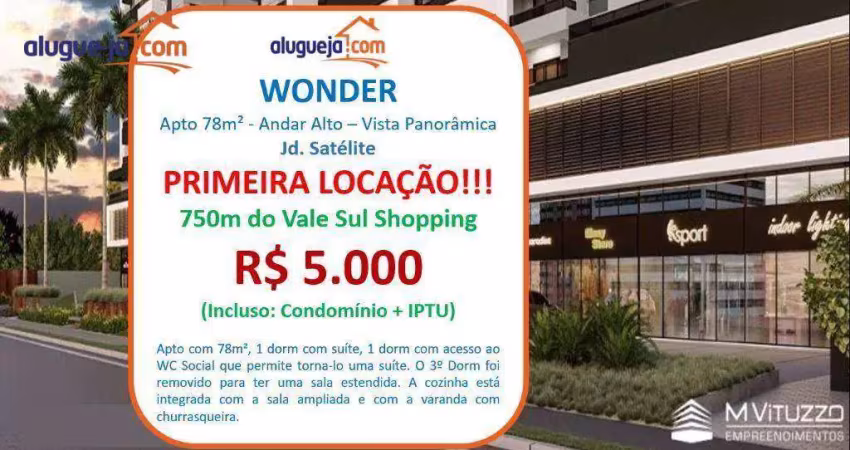 Apartamento com 2 dormitórios para alugar, 78 m² por r$ 5.000,00/mês - jardim satélite - são josé dos campos/sp