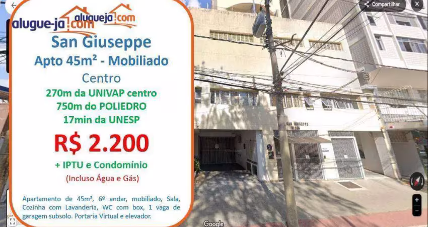 Apartamento com 1 dormitório para alugar, 45 m² por r$ 2.690,00/mês - centro - são josé dos campos/sp
