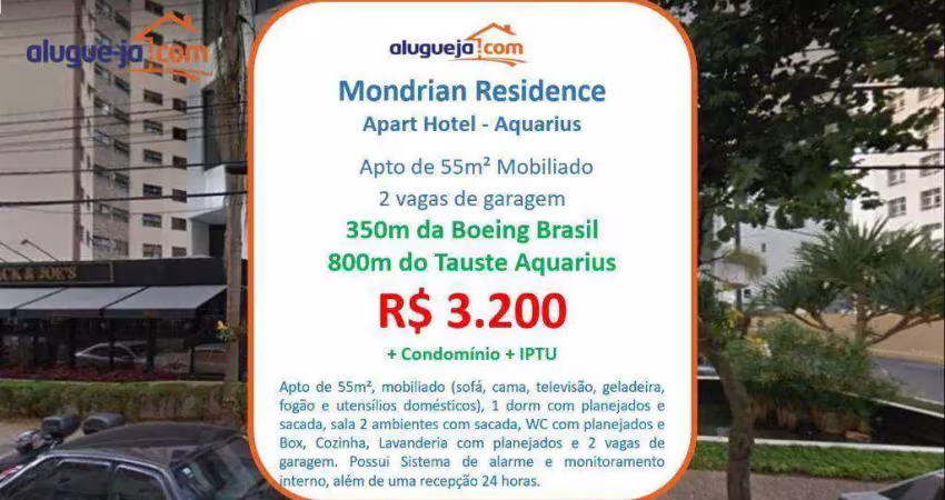 Apartamento com 1 dormitório para alugar, 55 m² por r$ 4.100,00/mês - jardim aquarius - são josé dos campos/sp