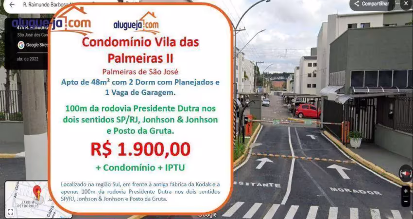 Apartamento com 2 dormitórios para alugar, 48 m² por r$ 2.367,00/mês - palmeiras de são josé - são josé dos campos/sp