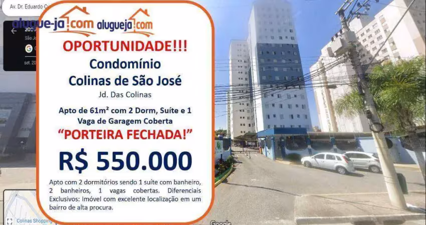 Apartamento com 3 dormitórios à venda, 77 m² por r$ 550.000,00 - jardim das colinas - são josé dos campos/sp