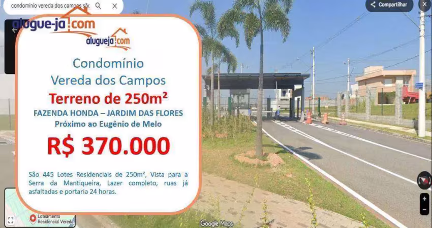 Terreno à venda, 250 m² por r$ 370.000 - jardim das flores - são josé dos campos/sp