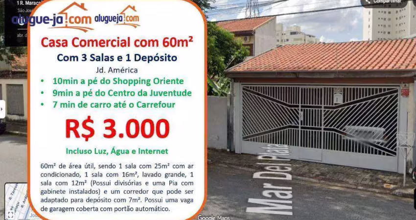 Casa para alugar, 60 m² por r$ 3.000/mês - jardim américa - são josé dos campos/sp