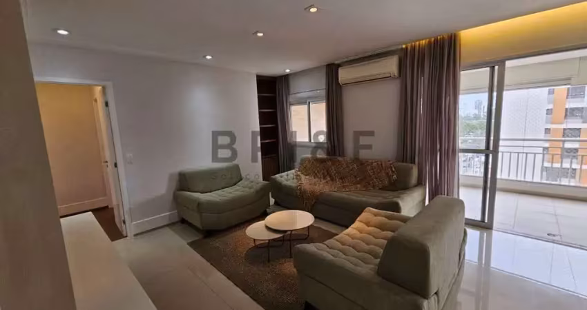 Apartamento mobiliado para locação com 3 suítes, varanda, 3 vagas no brooklin