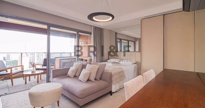APARTAMENTO PARA LOCAÇÃO E VENDA NO BROOKLIN - HABITARTE VERDE 43 M², 1 DORM, 1 VAGA MOBILIADO