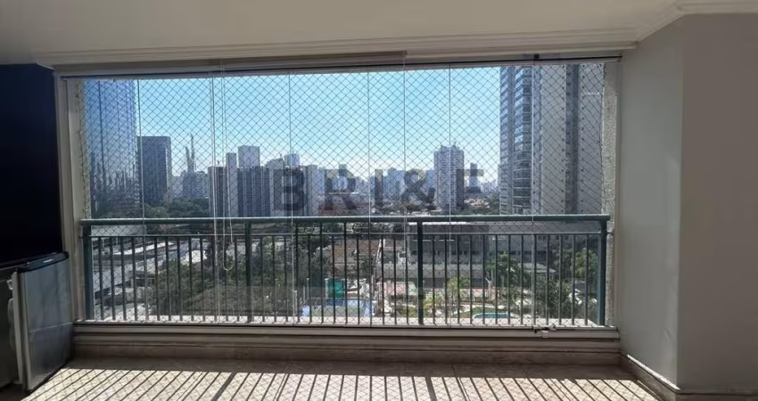 Apartamento para locação no Brooklin, 3 suites,  3 vagas com 168m², varanda goumet