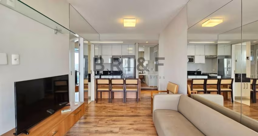 Apartamento para locação/venda 44m², 1 quarto, varanda, 1 vaga. Brooklin, SP.