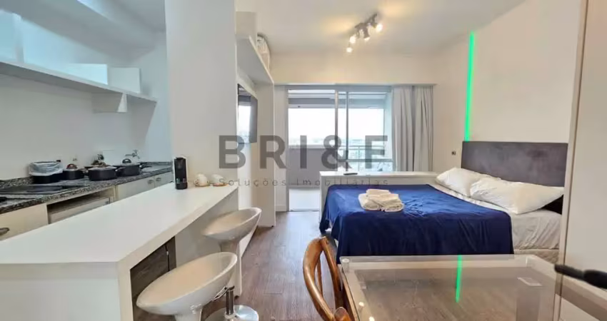 Apartamento à venda/locação, 35m², studio, mobiliado, 1 vaga de garagem. campo belo