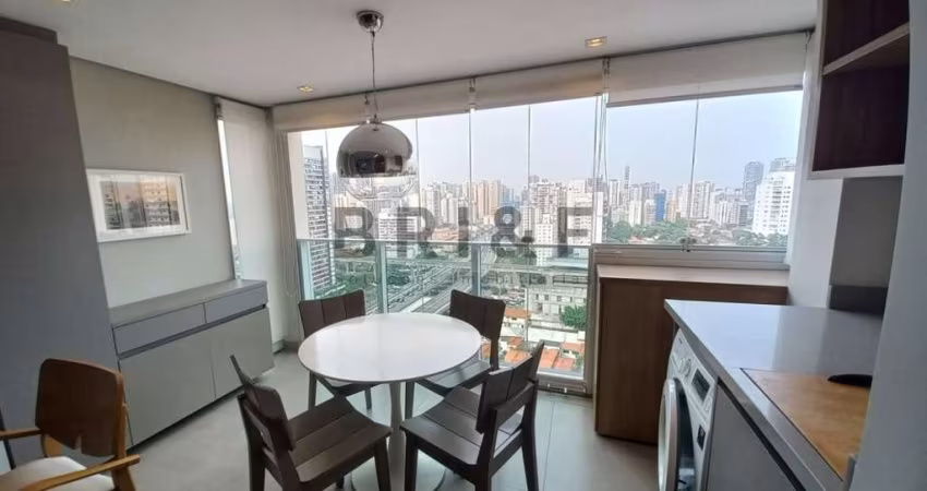 Apartamento para locação/venda, 38m², mobiliado,  varanda,1 dormitório, 1 vaga Brooklin - São Paulo