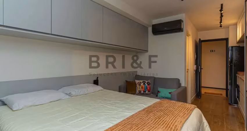 Studio para locação no brooklin, 24m², mobiliado, sem vaga, com lazer completo