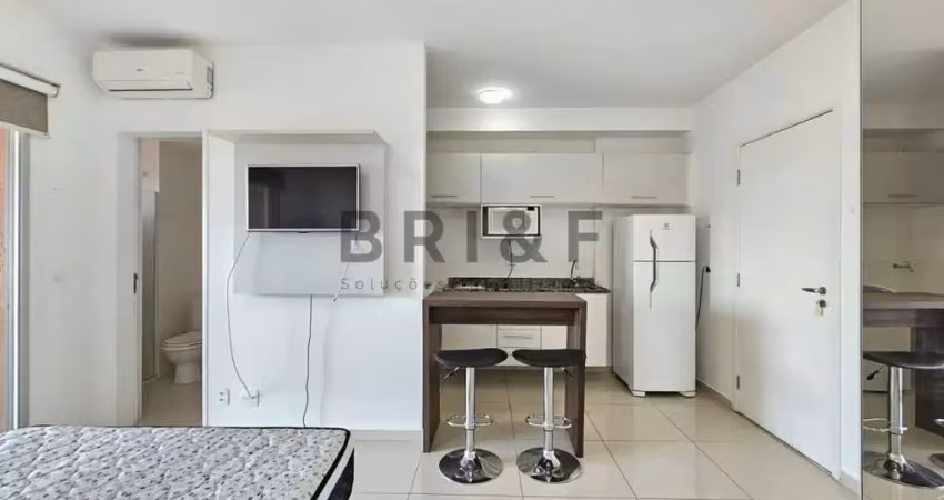 Apartamento para locação, 35m², studio, mobiliado, 1 vaga de garagem. campo belo