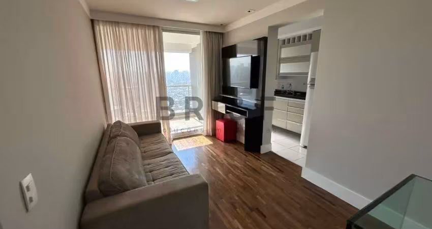 Apartamento mobiliado no brooklin, 45m², 1 dorm, 1 vaga