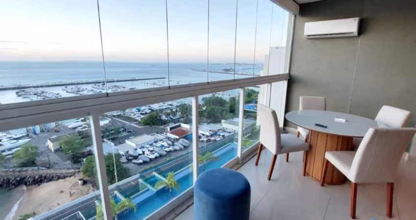 1 Suíte - 69m² - Varanda - Vista Mar - Mobiliado - Área de Serviço - 1 Vaga de Garagem