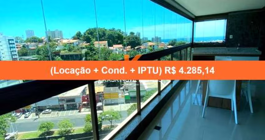 Apartamento para locação no Horto Florestal, Salvador-BA: 1 quarto, 1 suíte, 1 sala, 1 banheiro, 1 vaga de garagem - 62,50 m² de área.