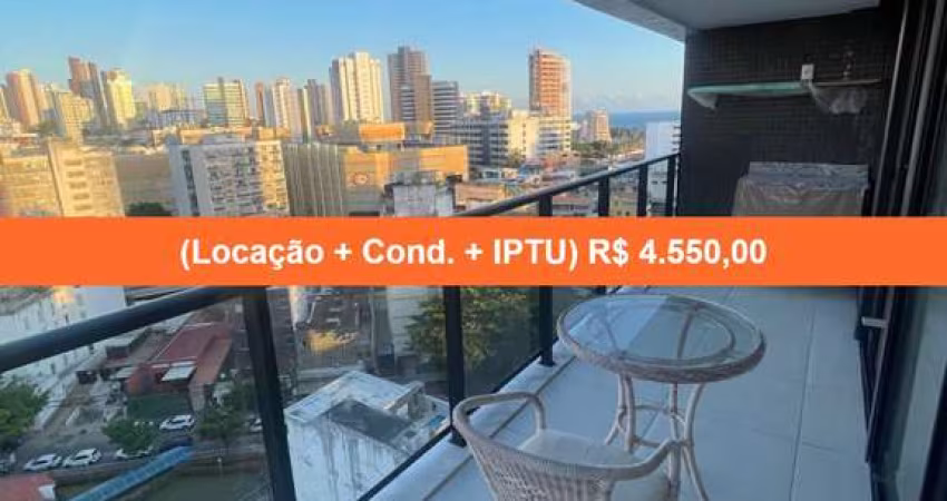 Apartamento para Locação na Barra, Salvador-BA! 1 quarto, 1 sala, 1 banheiro, 1 vaga de garagem, 37m². Confira já!