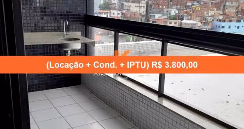 2 Quartos - 1 Suíte - 64 m² - 2 Varandas - Área de Serviço - 1 Vaga de Garagem